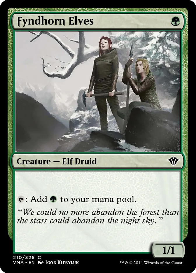 2014 Vintage Masters Fyndhorn Elves common #210 unlisted card image