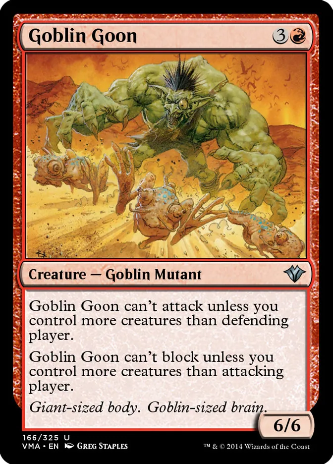 2014 Vintage Masters Goblin Goon uncommon #166 unlisted card image