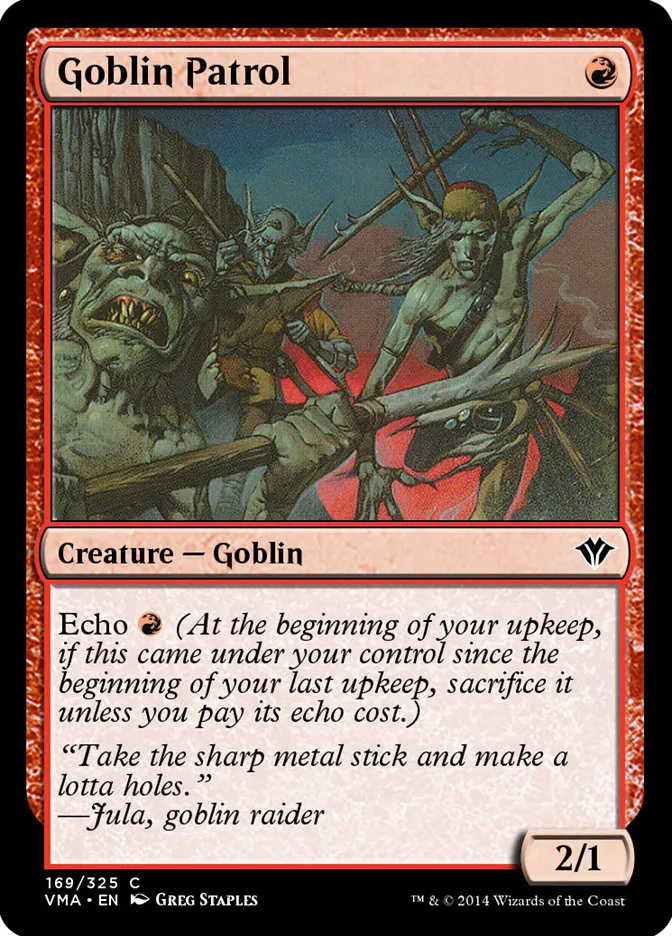 2014 Vintage Masters Goblin Patrol common #169 unlisted card image
