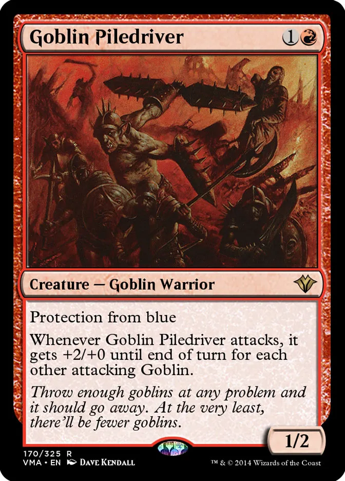 2014 Vintage Masters Goblin Piledriver rare #170 unlisted card image
