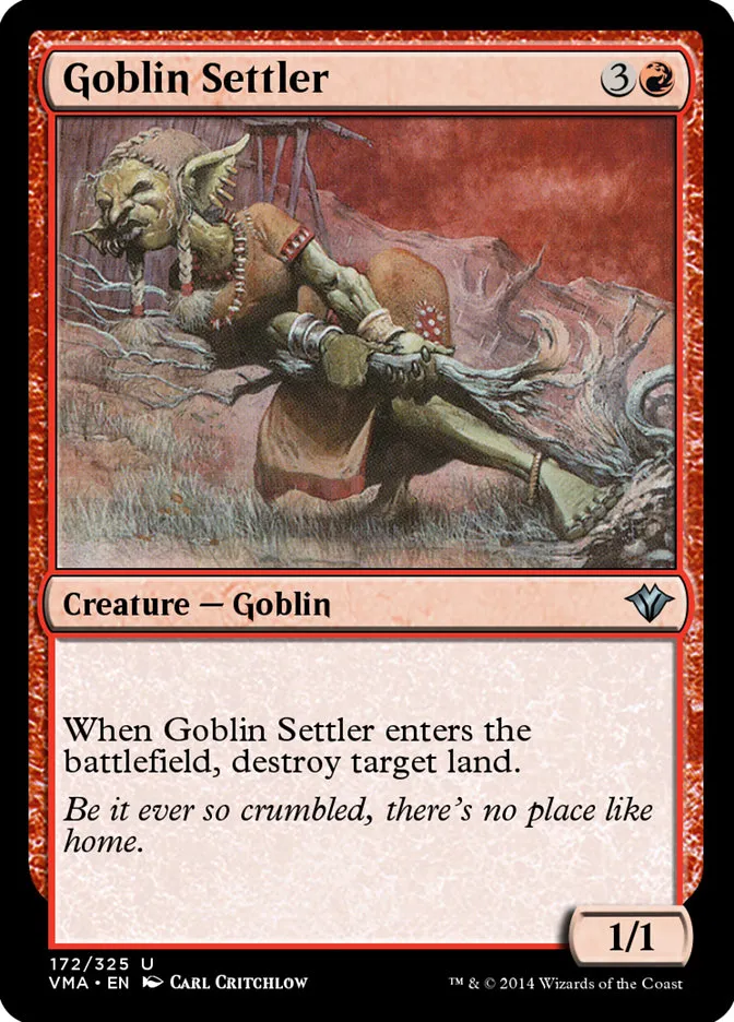 2014 Vintage Masters Goblin Settler uncommon #172 unlisted card image