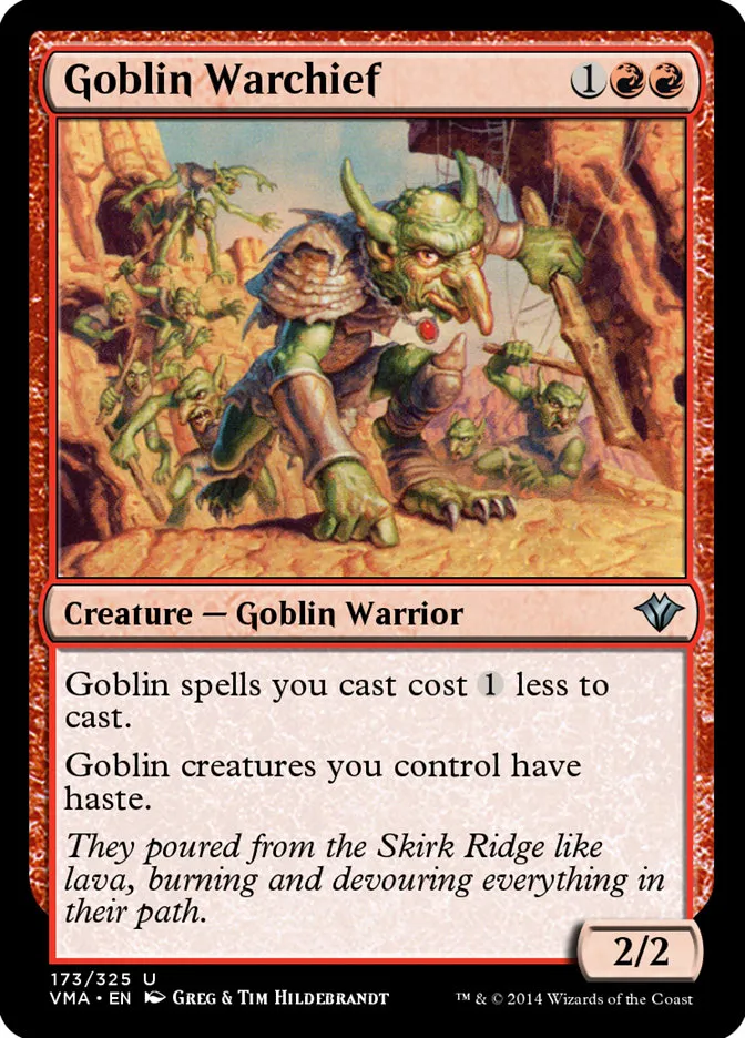 2014 Vintage Masters Goblin Warchief uncommon #173 unlisted card image