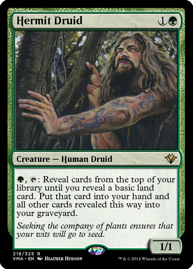 2014 Vintage Masters Hermit Druid rare #216 unlisted card image