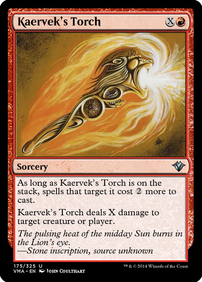 2014 Vintage Masters Kaervek's Torch uncommon #175 unlisted card image