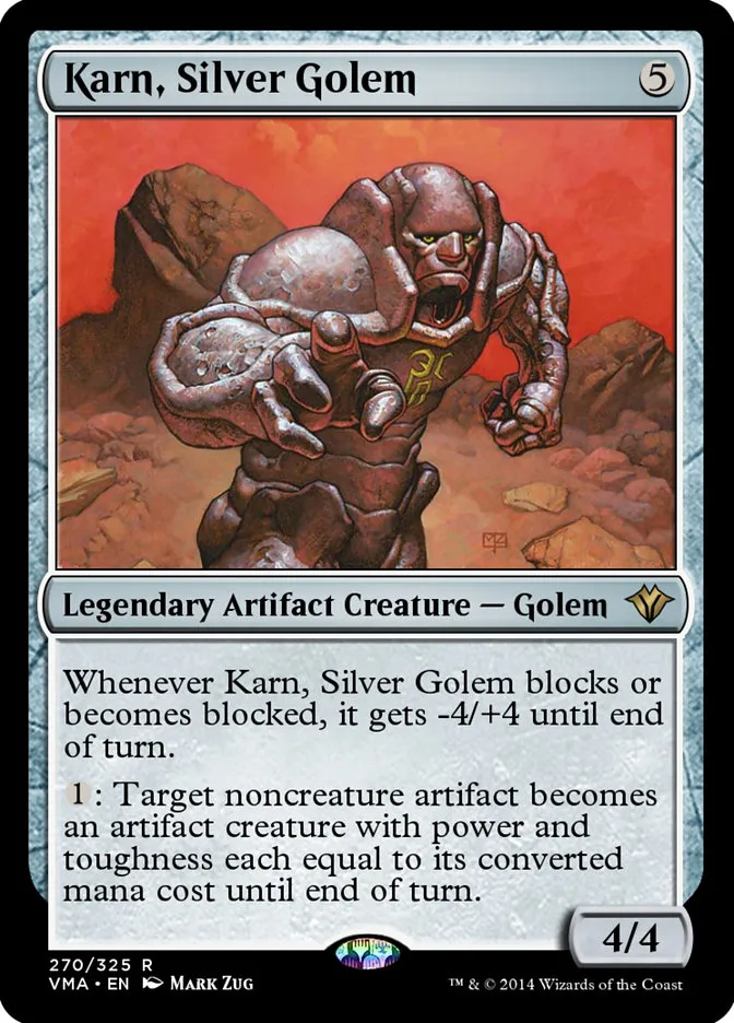 2014 Vintage Masters Karn, Silver Golem rare #270 unlisted card image