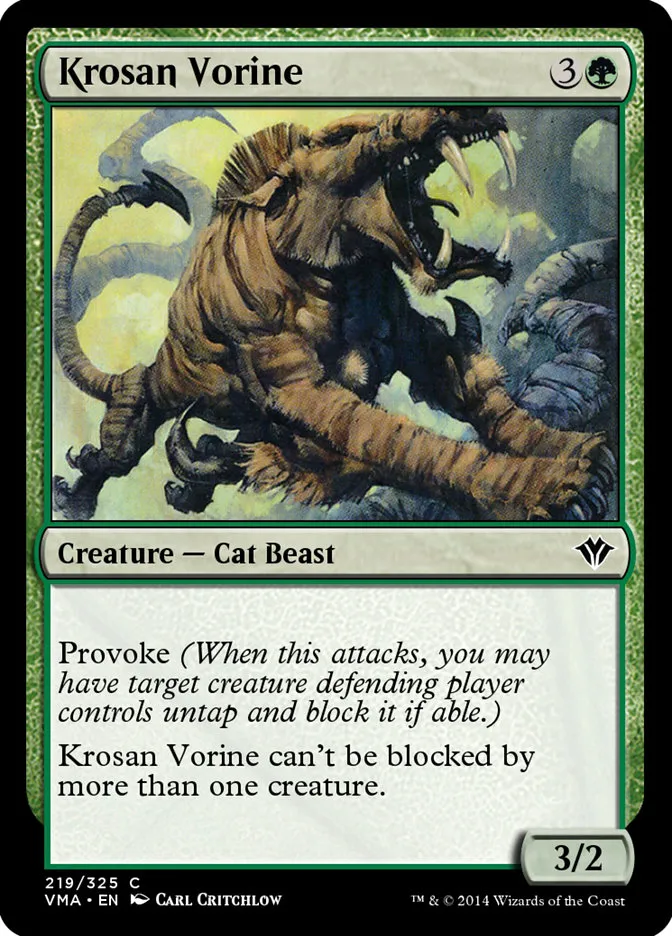 2014 Vintage Masters Krosan Vorine common #219 unlisted card image