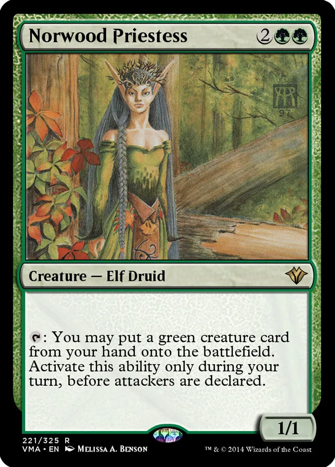 2014 Vintage Masters Norwood Priestess rare #221 unlisted card image