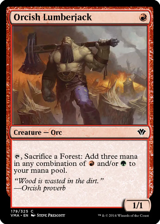2014 Vintage Masters Orcish Lumberjack common #179 unlisted card image