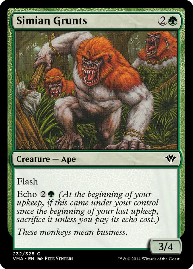 2014 Vintage Masters Simian Grunts common #232 unlisted card image