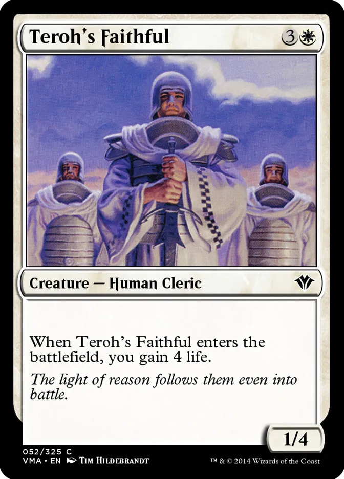 2014 Vintage Masters Teroh's Faithful common #52 unlisted card image