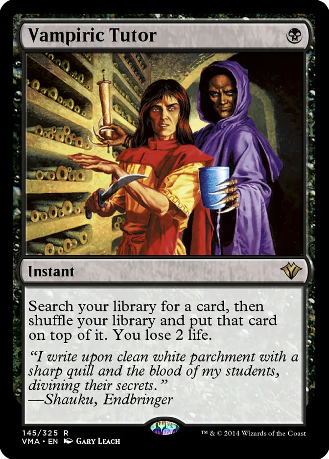 2014 Vintage Masters Vampiric Tutor rare #145 unlisted card image