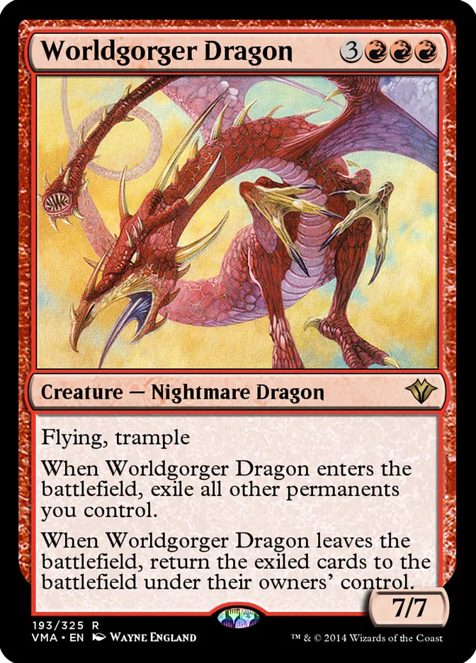 2014 Vintage Masters Worldgorger Dragon rare #193 unlisted card image