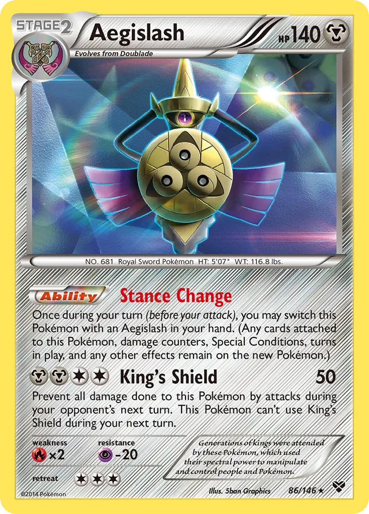 2014 XY Aegislash Rare #085/146 Rare card image