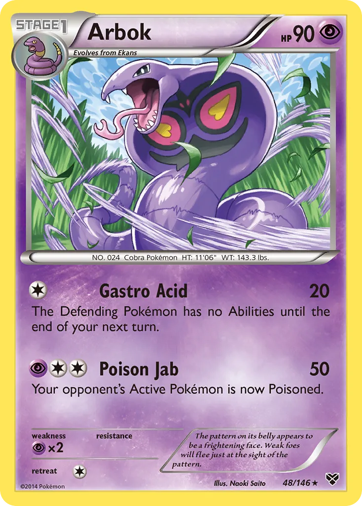 2014 XY Arbok #048/146 Rare card image