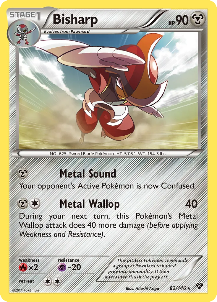 2014 XY Bisharp #082/146 Rare card image