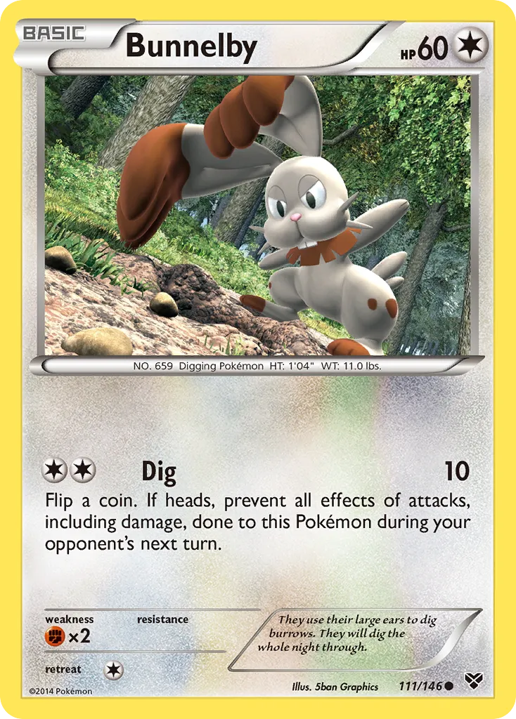 2014 XY Bunnelby Common #111/146 Common card image