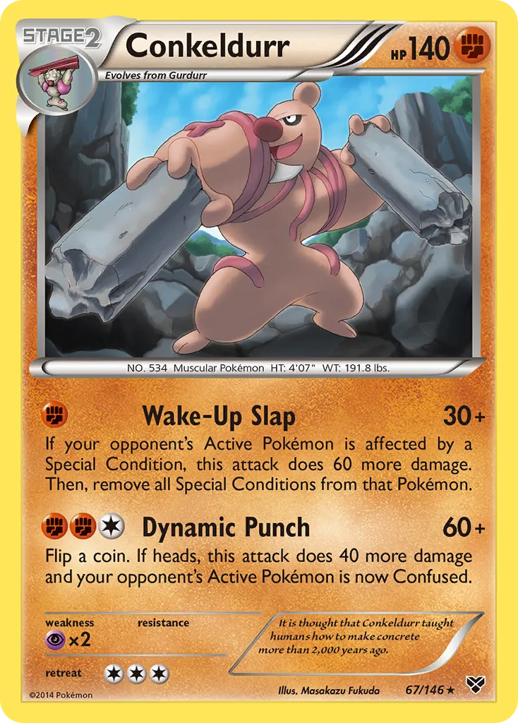 2014 XY Conkeldurr #067/146 Rare card image