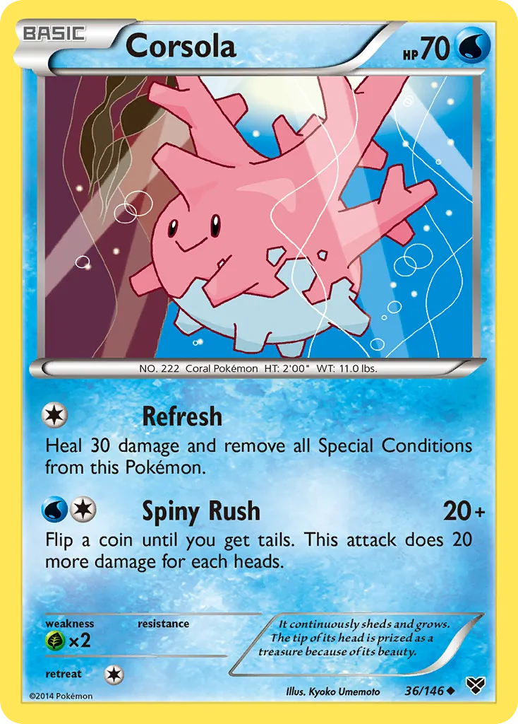 2014 XY Corsola #036/146 Uncommon card image