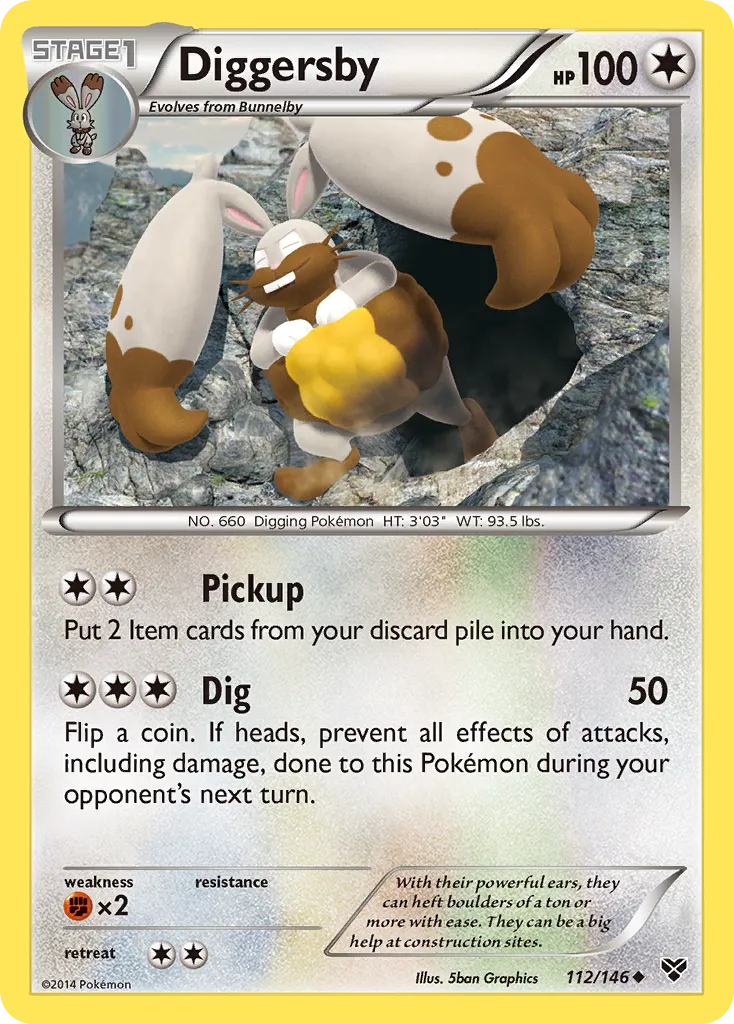 2014 XY Diggersby Uncommon #112/146 Uncommon card image