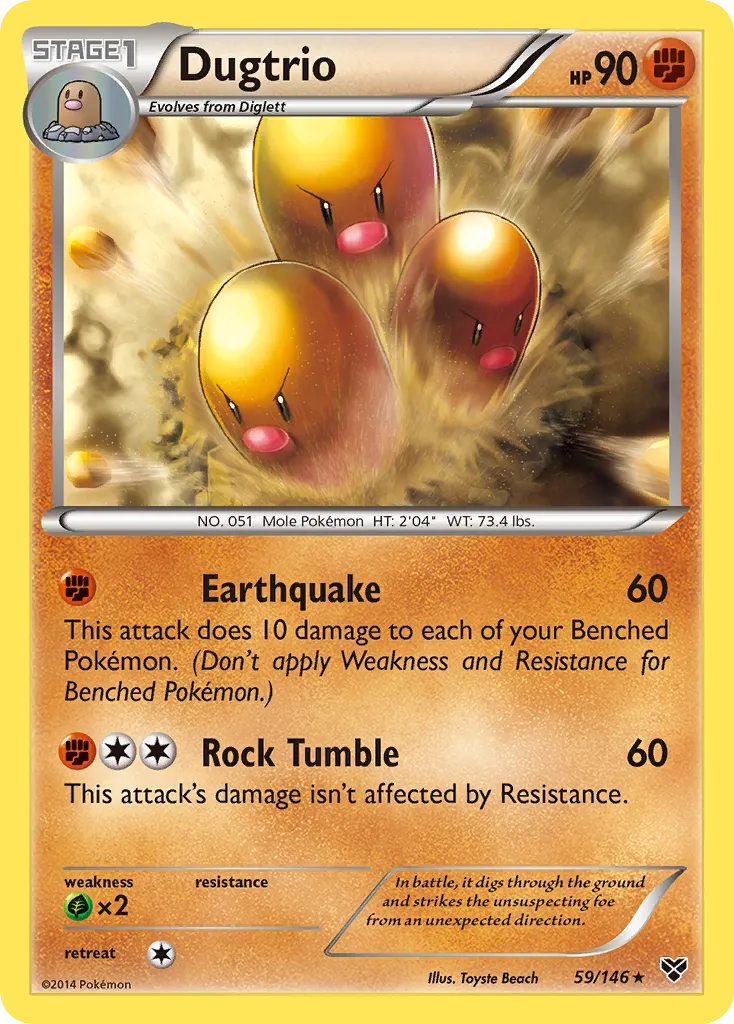 2014 XY Dugtrio #059/146 Rare card image