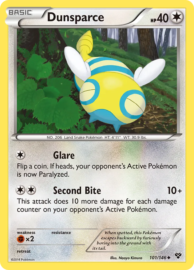 2014 XY Dunsparce Uncommon #101/146 Uncommon card image