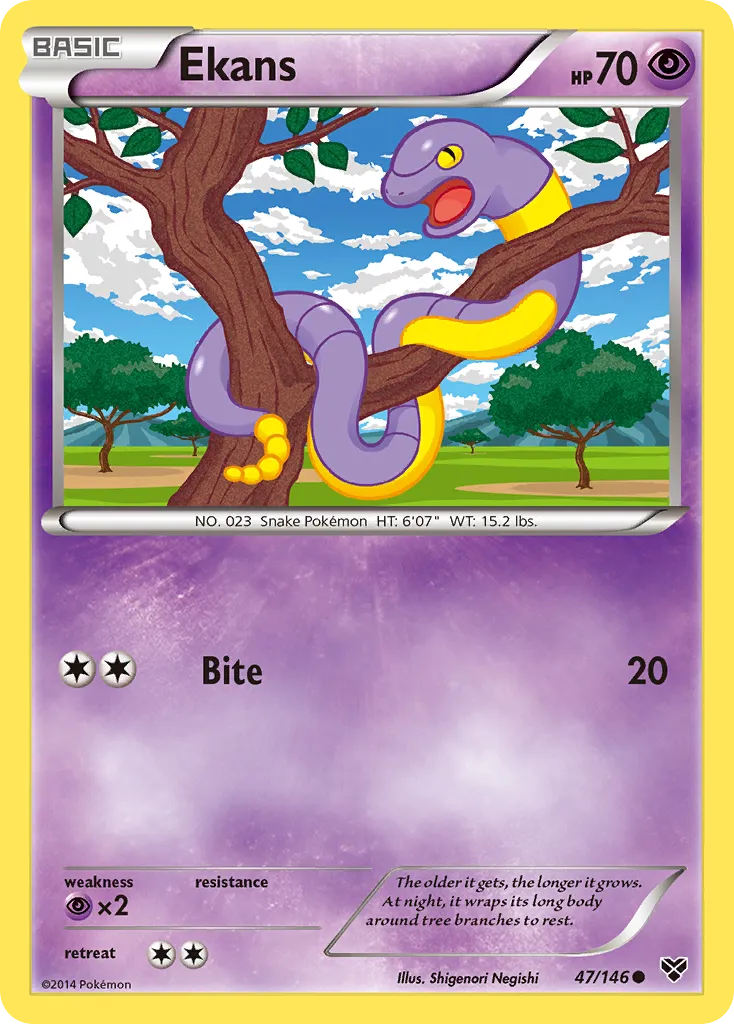 2014 XY Ekans Common #047/146 Common card image