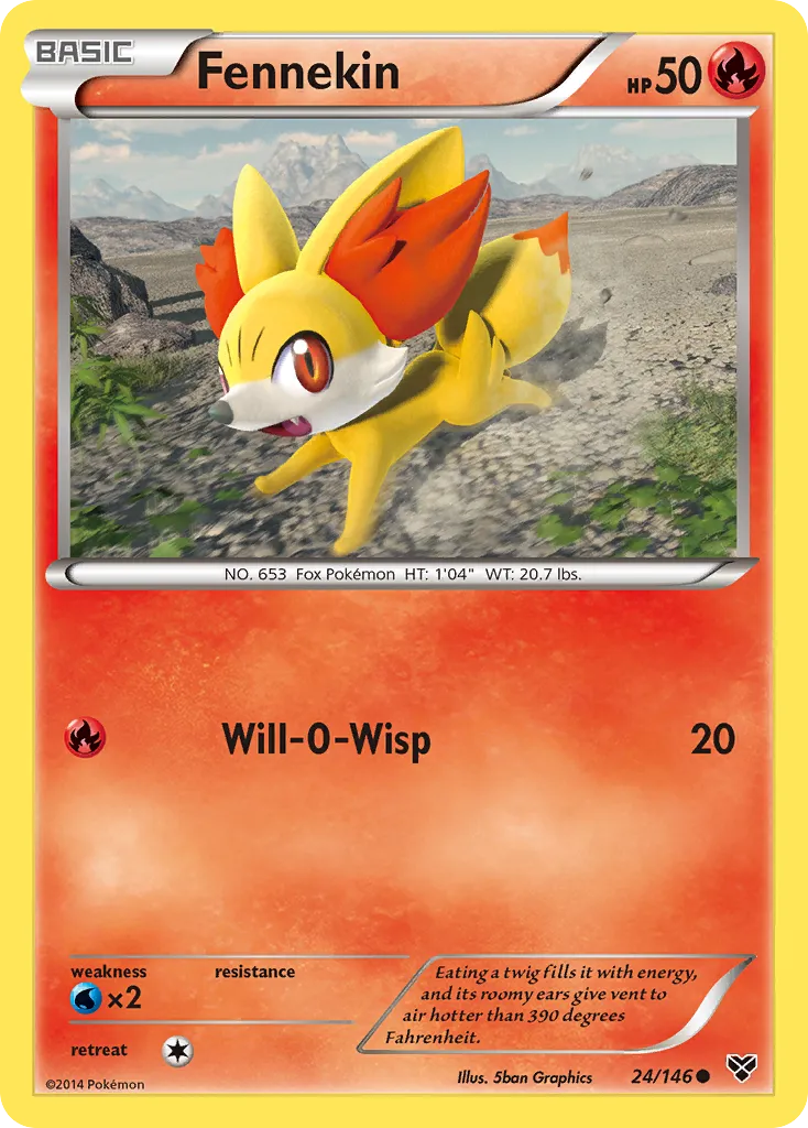 2014 XY Fennekin Common #024/146 Common card image
