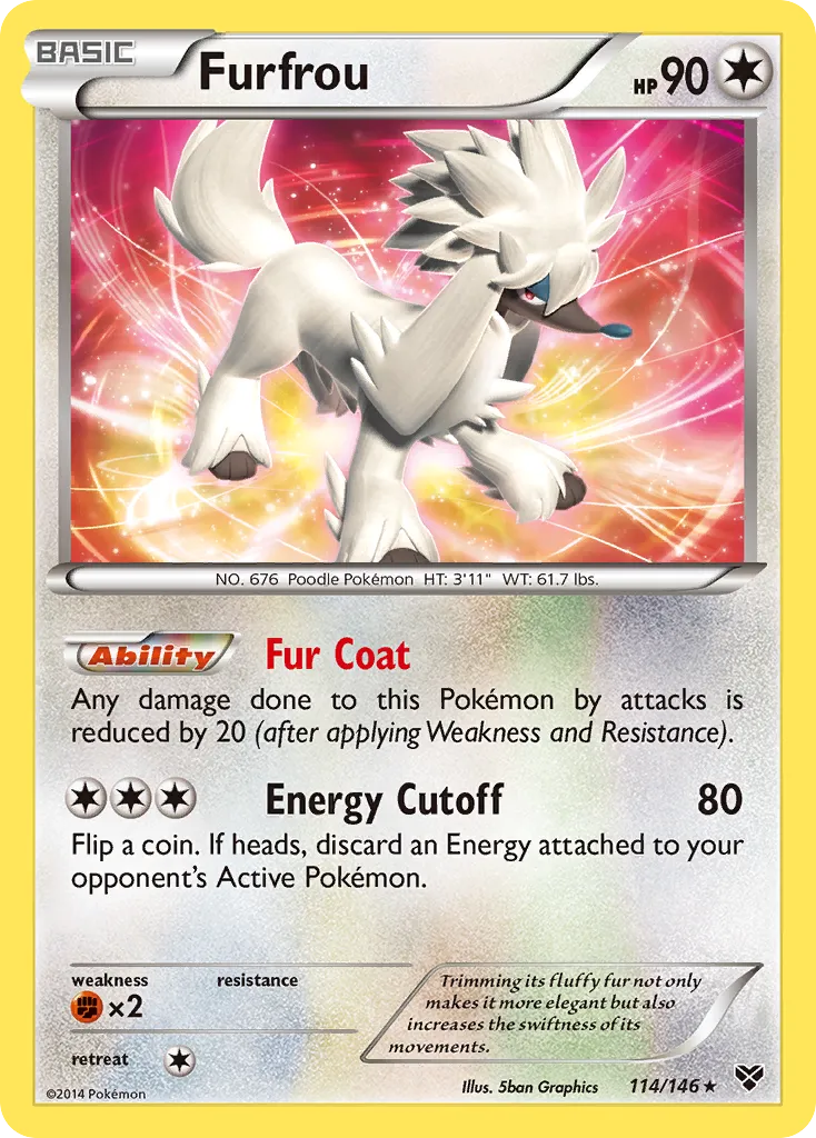 2014 XY Furfrou Rare Holo #114/146 Rare Holo card image