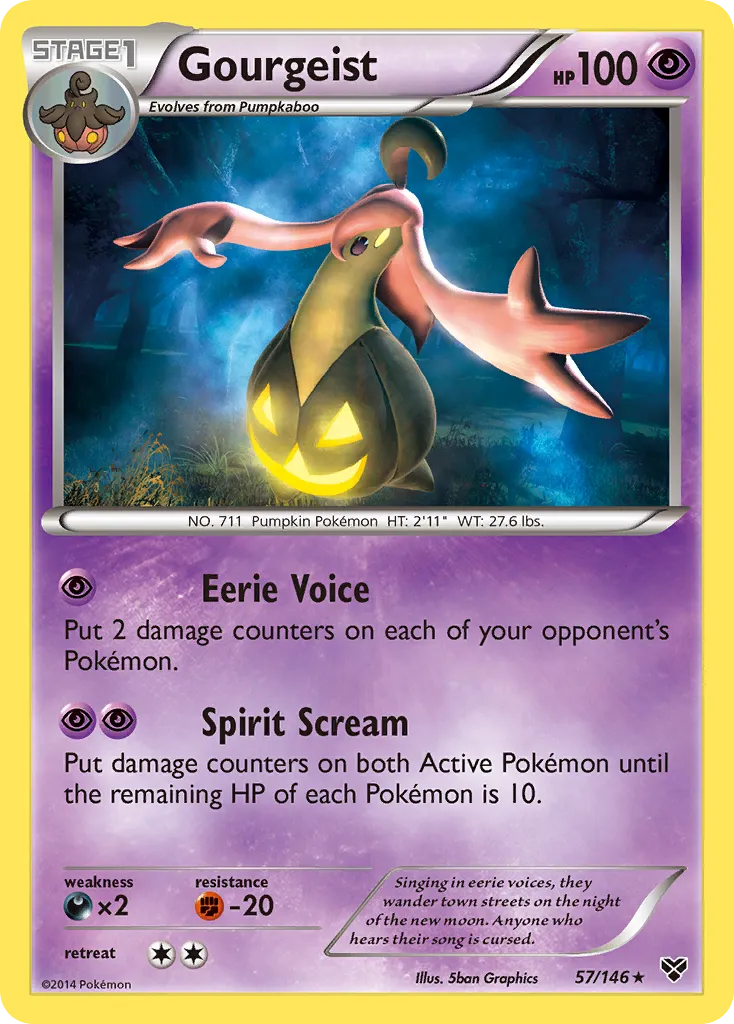 2014 XY Gourgeist Rare Holo #057/146 Rare Holo card image