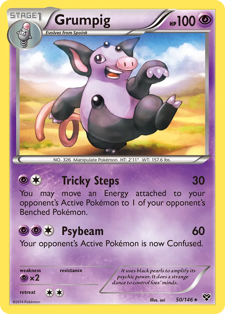 2014 XY Grumpig #050/146 Rare card image