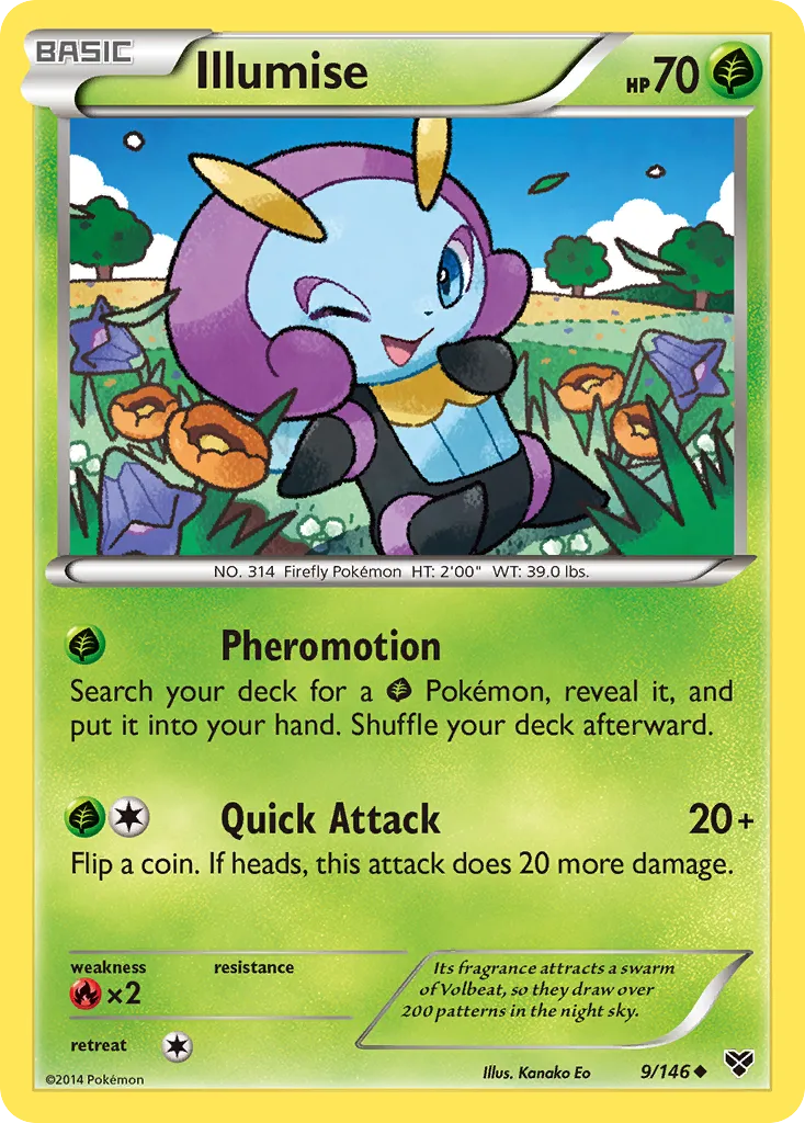 2014 XY Illumise Uncommon #009/146 Uncommon card image