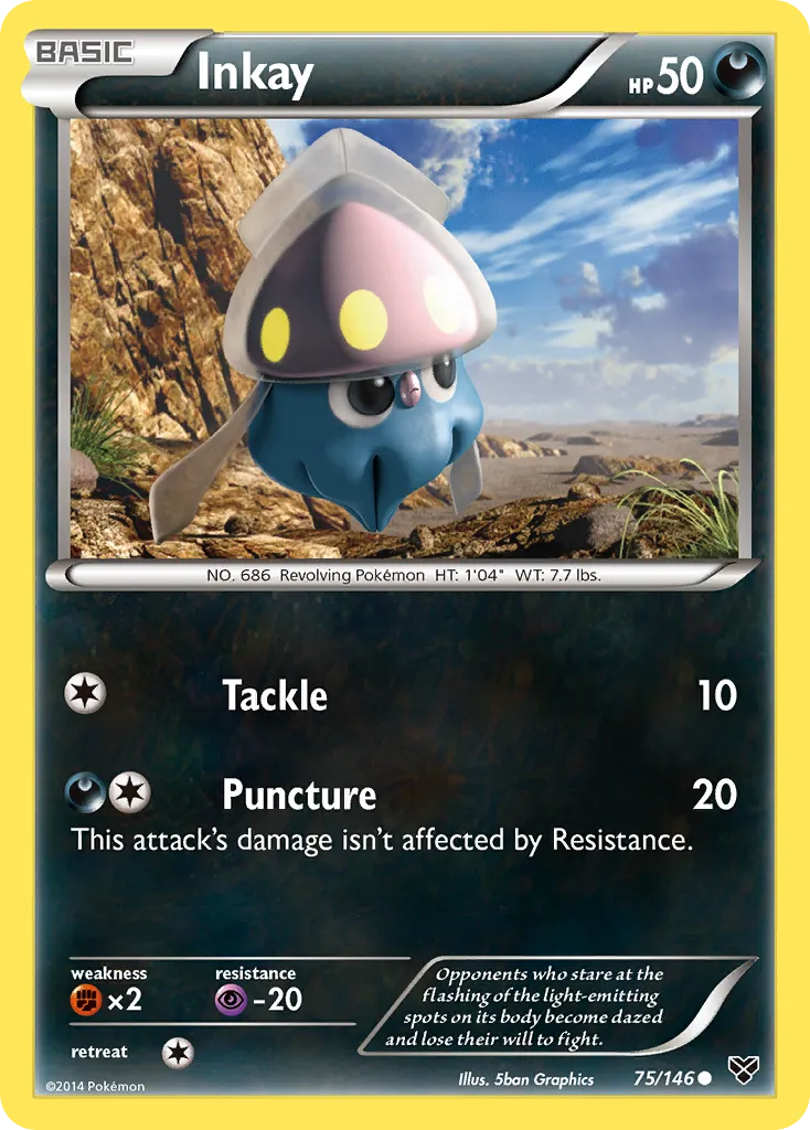2014 XY Inkay Uncommon #074/146 Uncommon card image