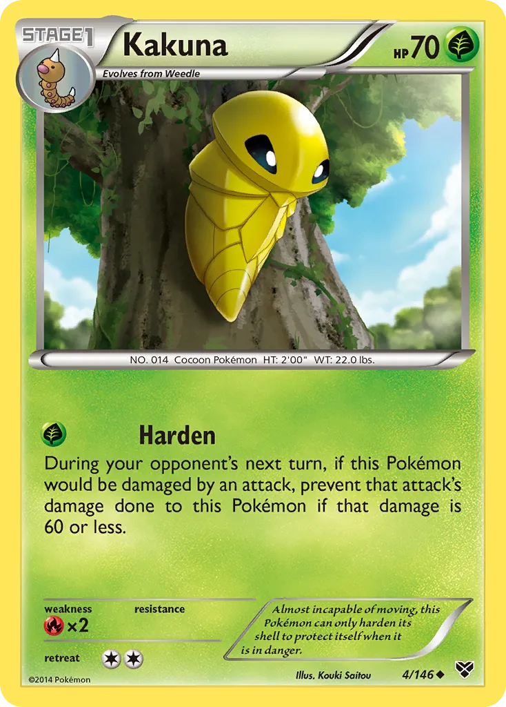 2014 XY Kakuna Uncommon #004/146 Uncommon card image