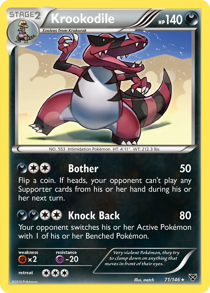 2014 XY Krookodile #071/146 Rare card image