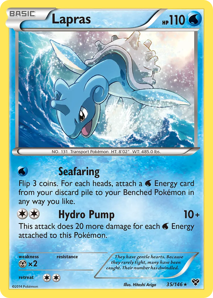 2014 XY Lapras Rare Holo #035/146 Rare Holo card image