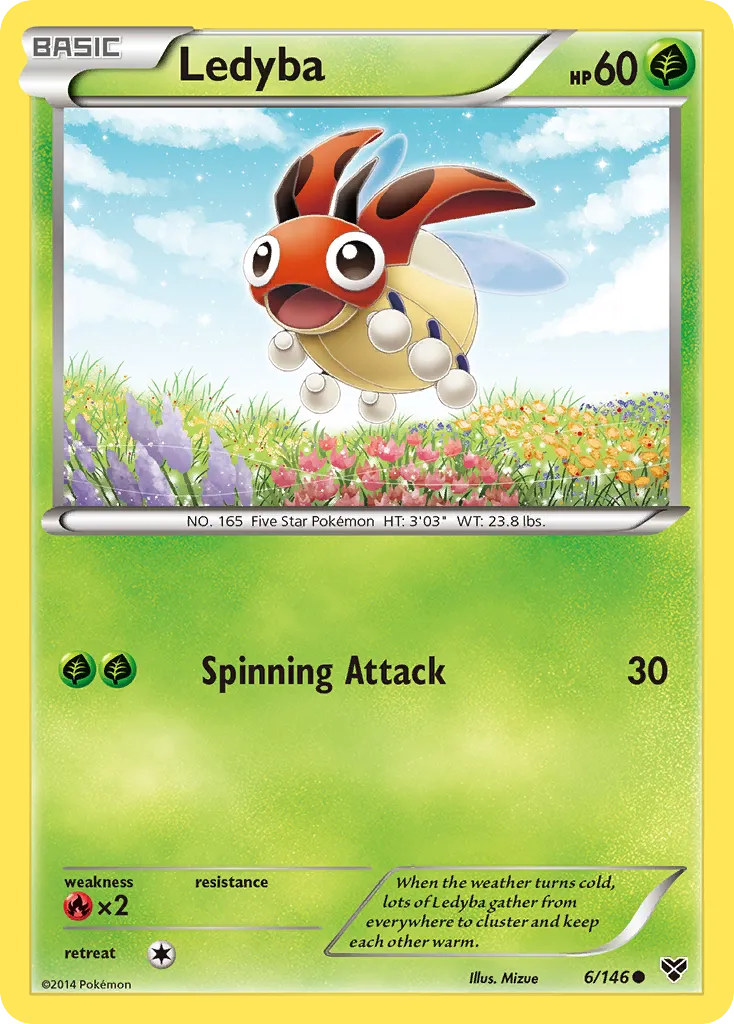 2014 XY Ledyba Common #006/146 Common card image