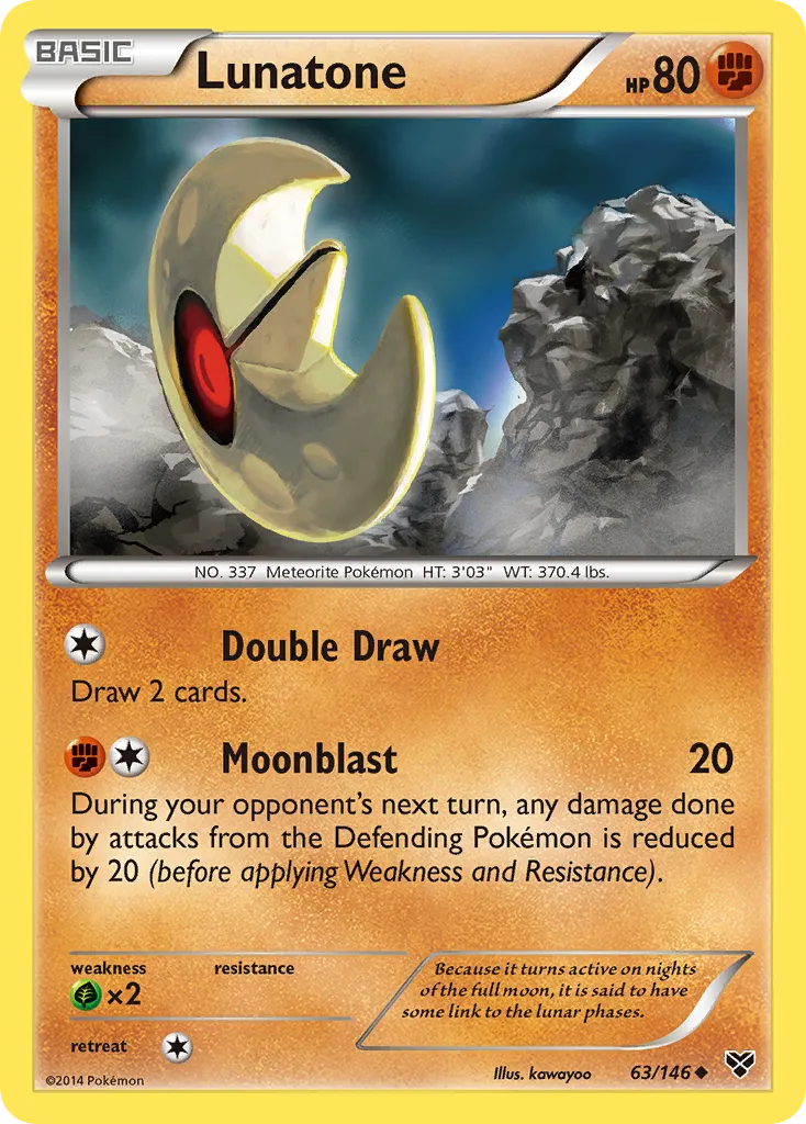 2014 XY Lunatone Uncommon #063/146 Uncommon card image