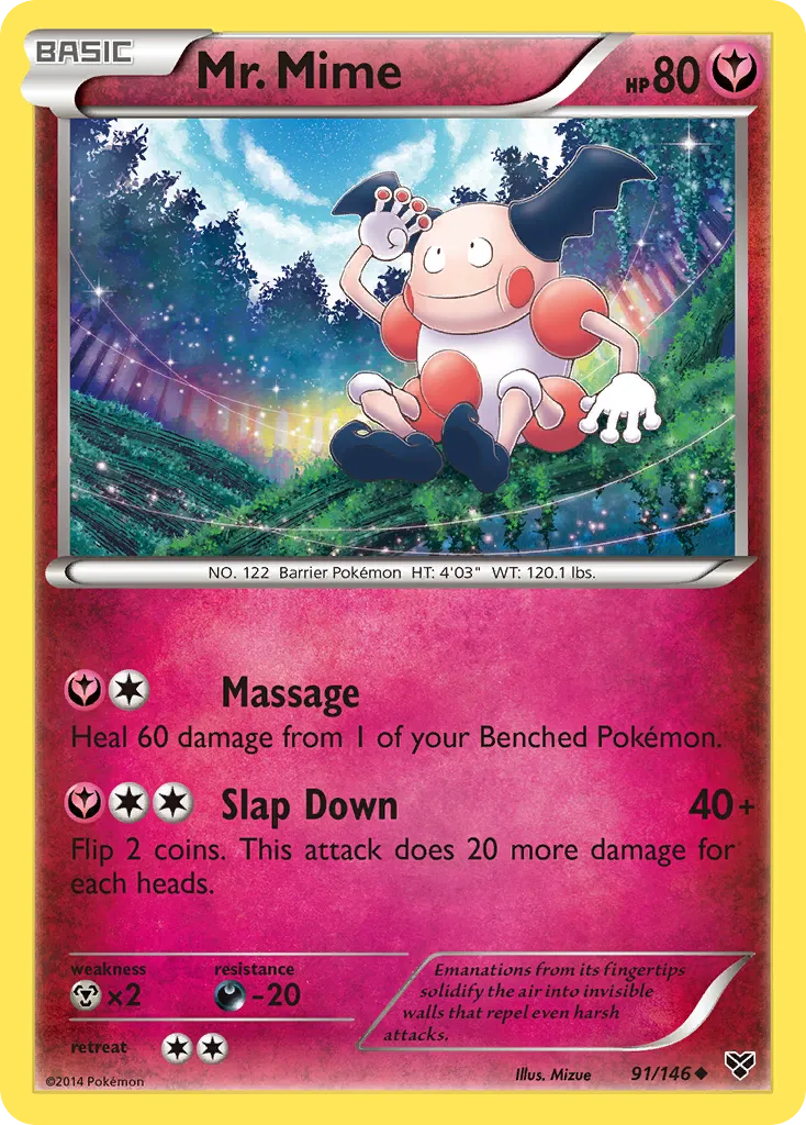 2014 XY Mr. Mime Uncommon #091/146 Uncommon card image