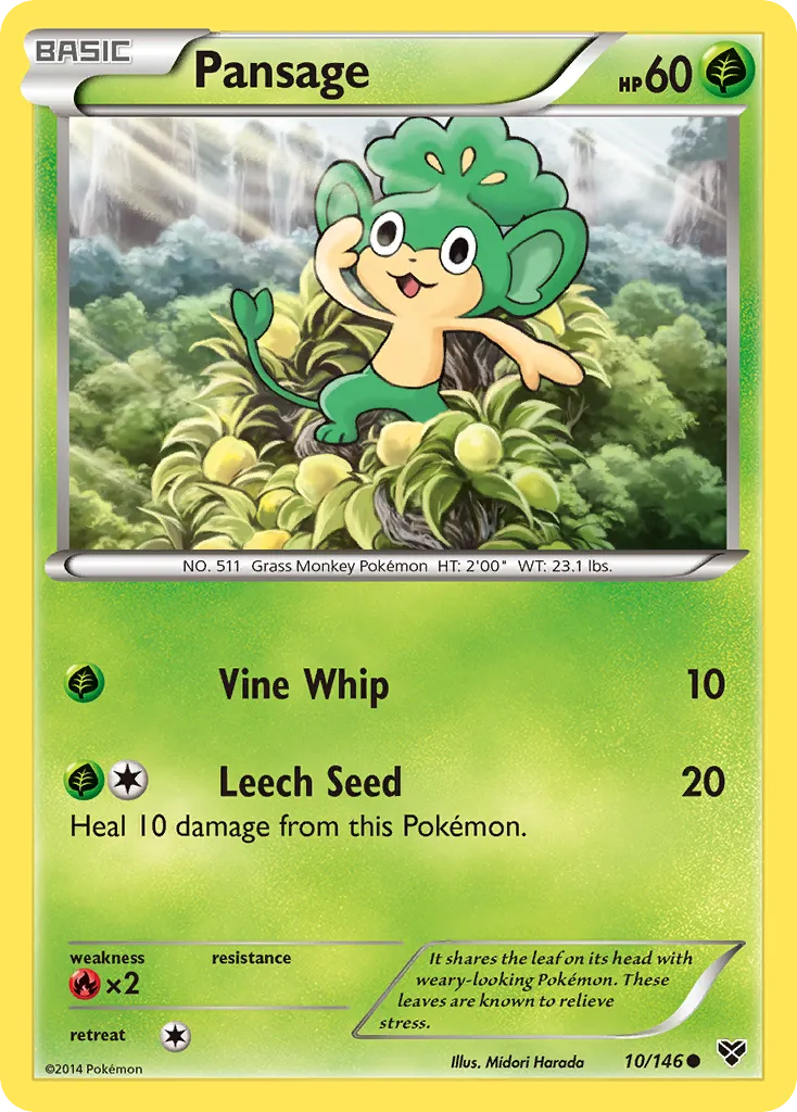 2014 XY Pansage Common #010/146 Common card image