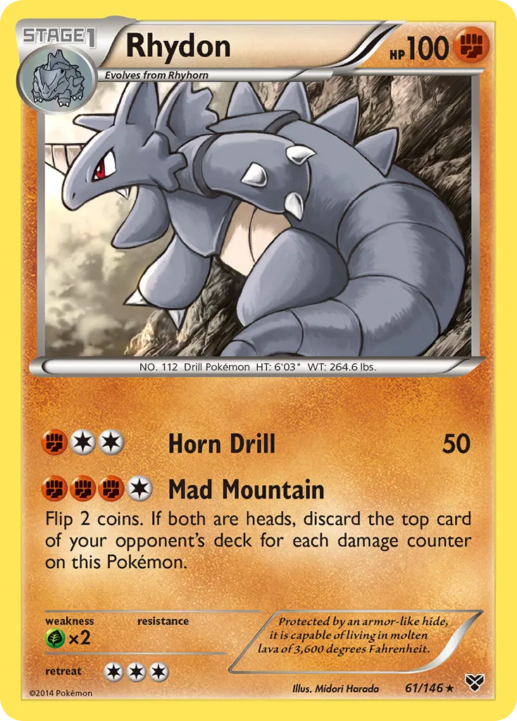 2014 XY Rhydon #061/146 Rare card image