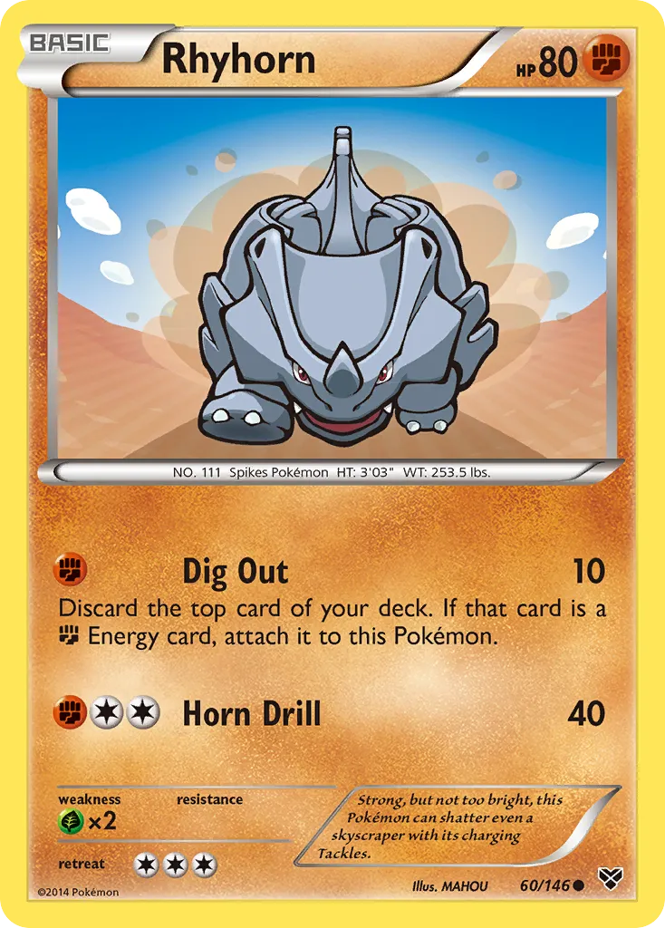 2014 XY Rhyhorn Common #060/146 Common card image