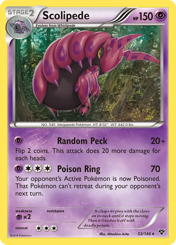 2014 XY Scolipede #053/146 Rare card image
