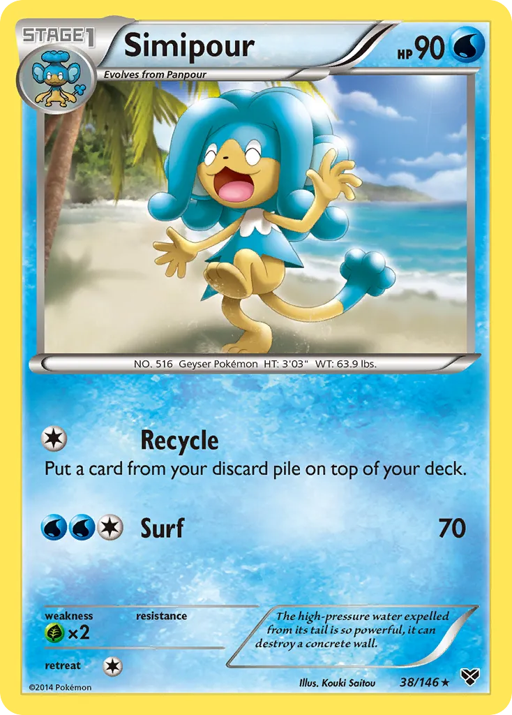 2014 XY Simipour #038/146 Rare card image