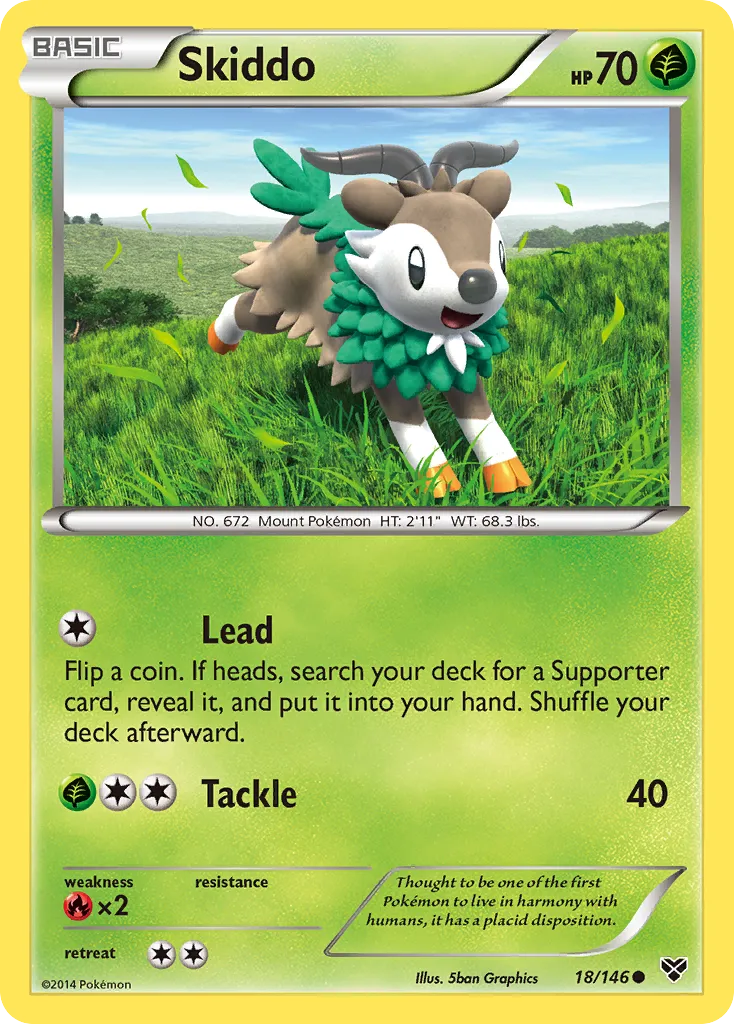 2014 XY Skiddo Common #018/146 Common card image