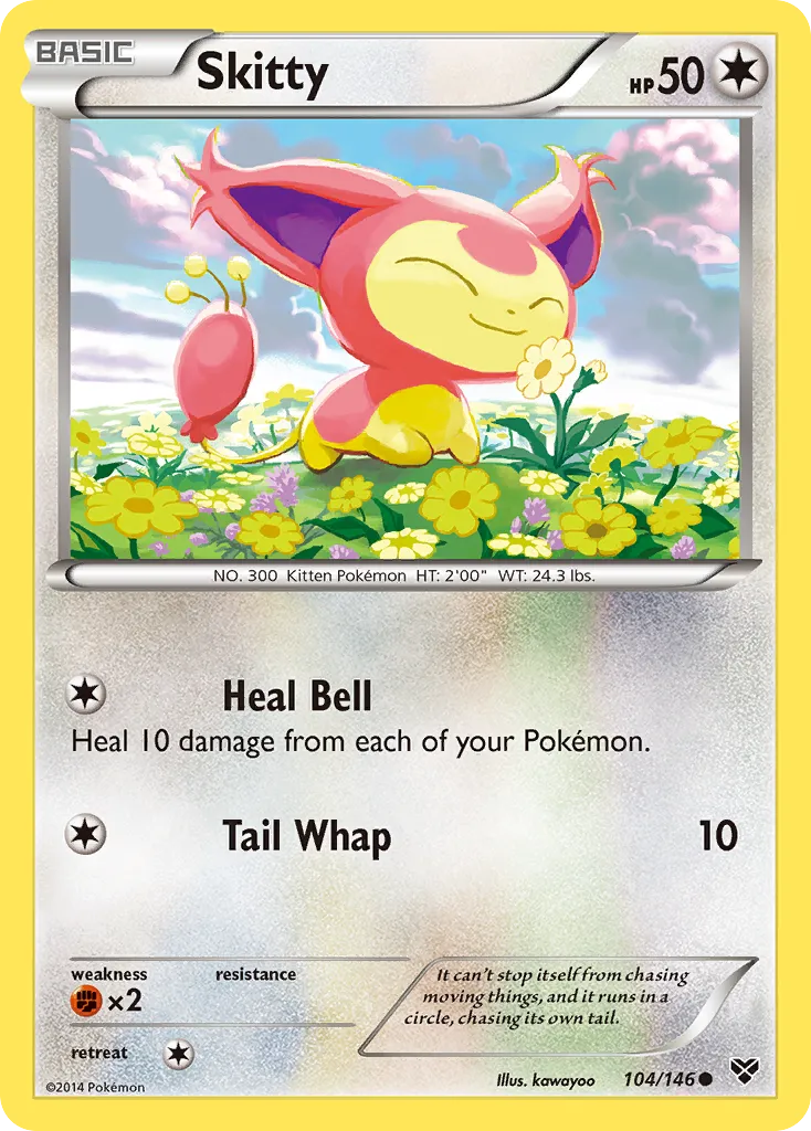 2014 XY Skitty Common #104/146 Common card image