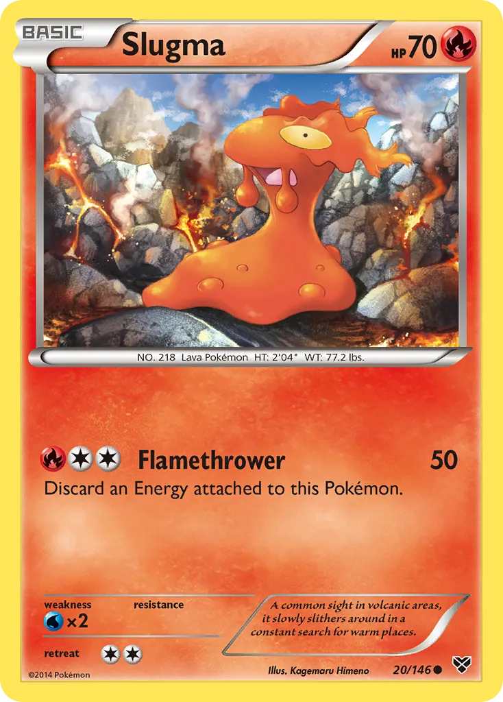 2014 XY Slugma Common #020/146 Common card image
