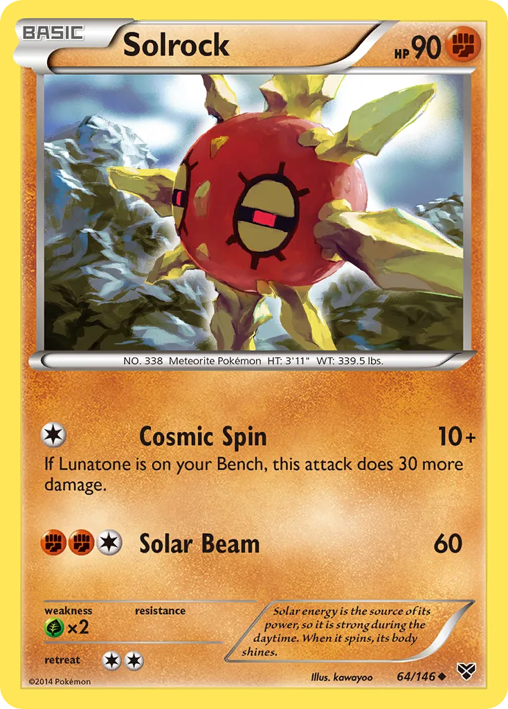 2014 XY Solrock Uncommon #064/146 Uncommon card image