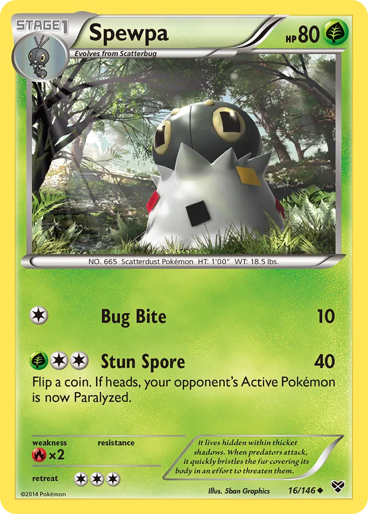 2014 XY Spewpa Uncommon #016/146 Uncommon card image