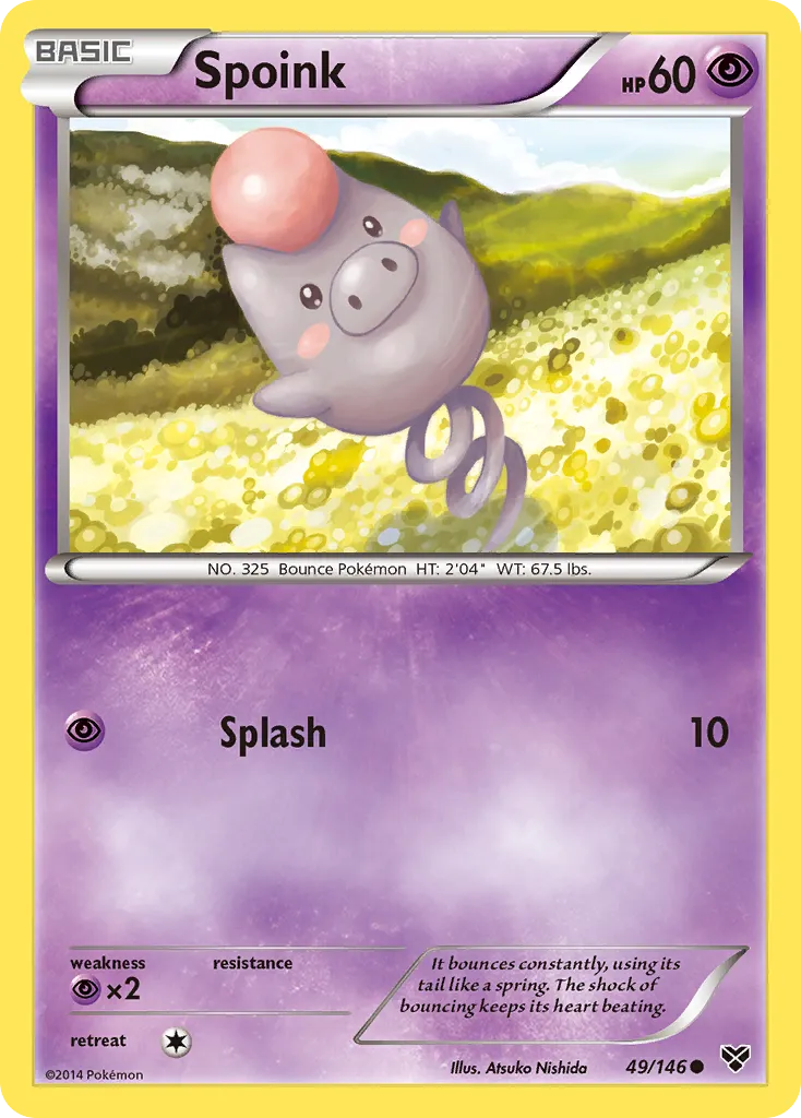 2014 XY Spoink Common #049/146 Common card image