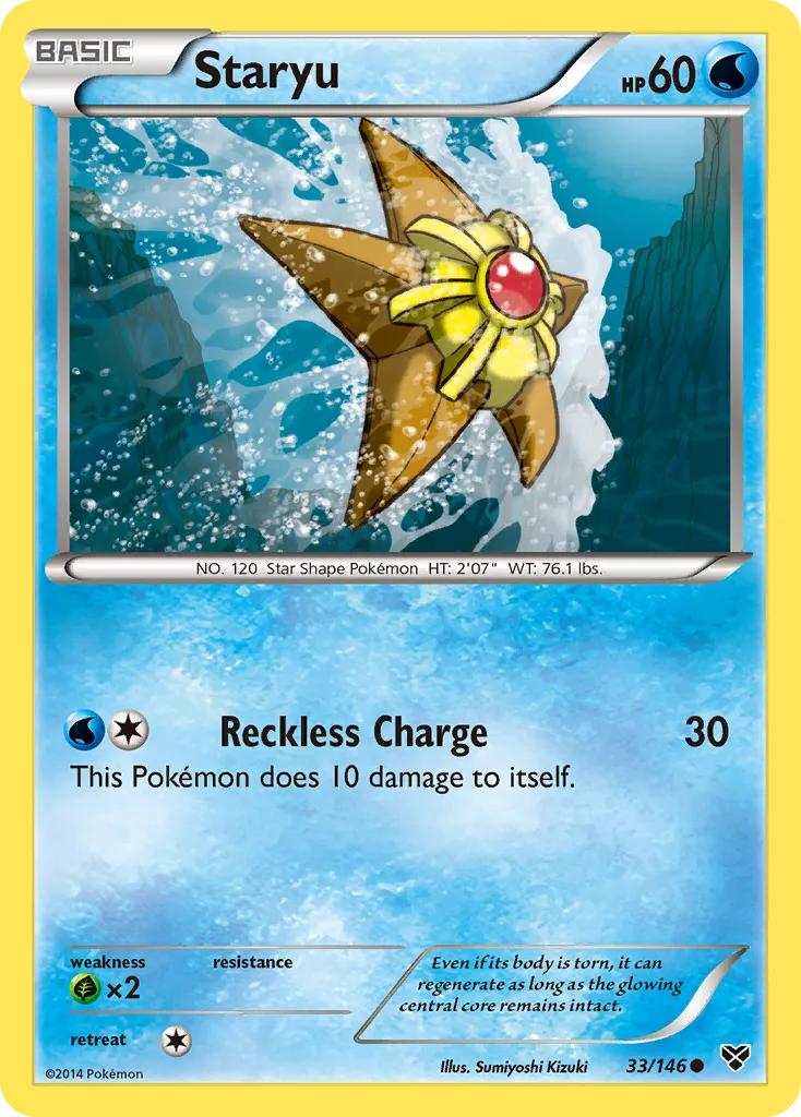 2014 XY Staryu Common #033/146 Common card image